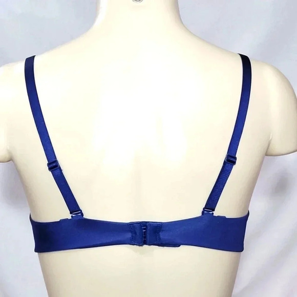 36B Lily of France 2175300 Smooth & Sleek Push Up Underwire Bra Navy NWT - Picture 4 of 7